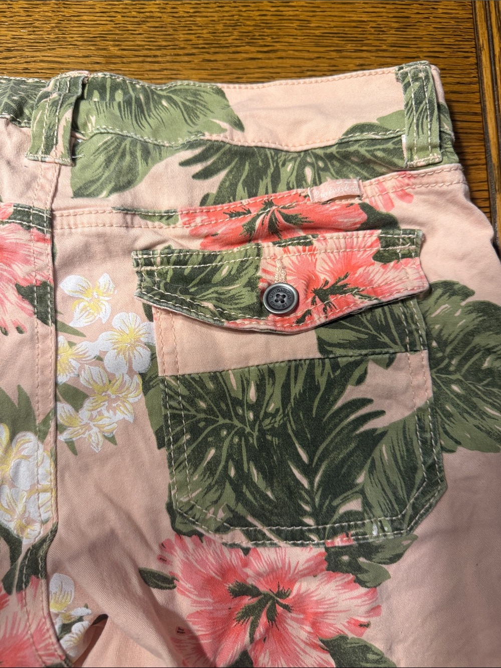 UNIONBAY Peach Pink Tropical Floral Jean Shorts - Picture 3 of 5